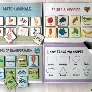 Personalized Montessori toddler busy book with tracing and matching learning activities