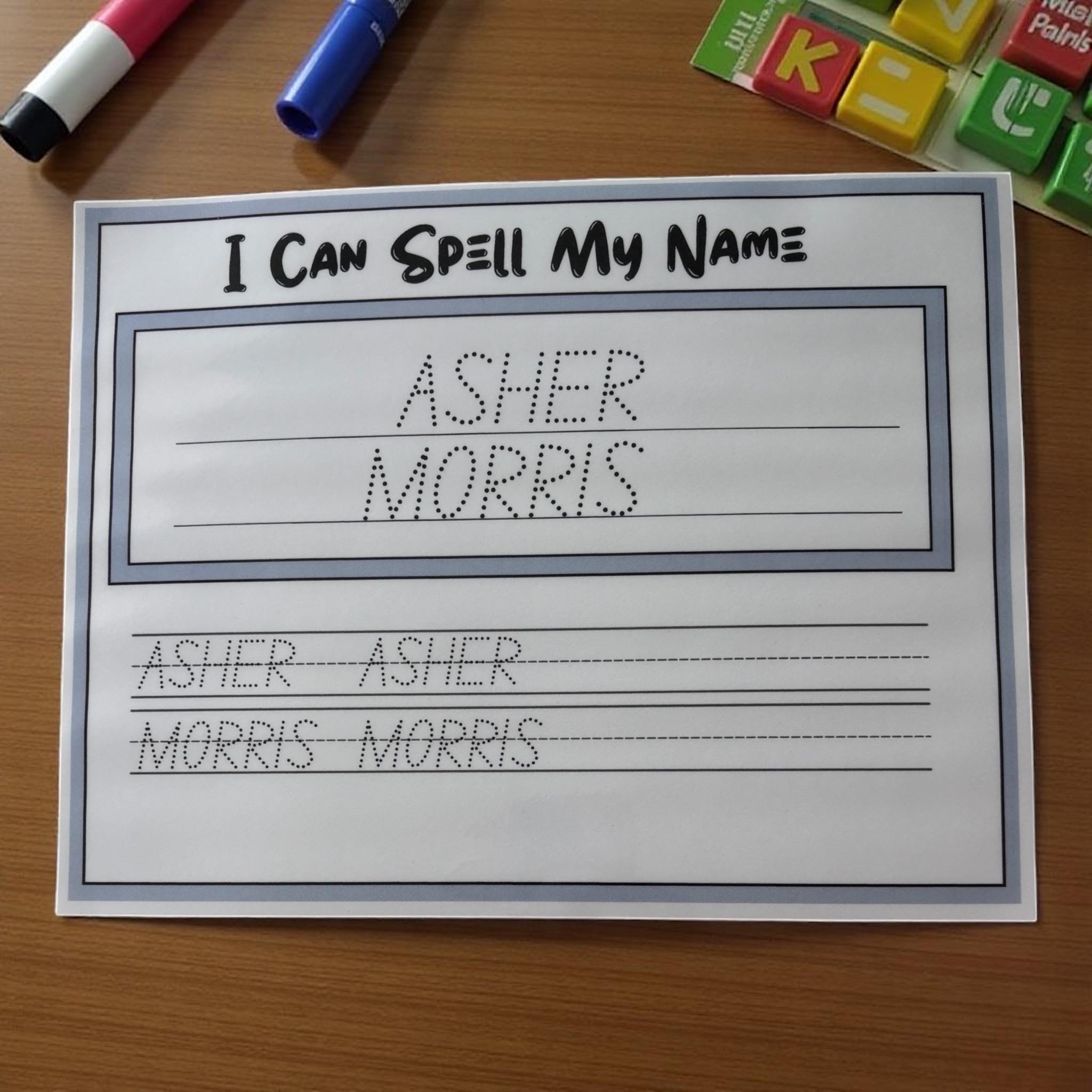 Personalized name and birthday tracing worksheet for toddlers learning to write