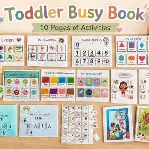 First toddler busy book teaching ABCs, numbers, animals, shapes and colors